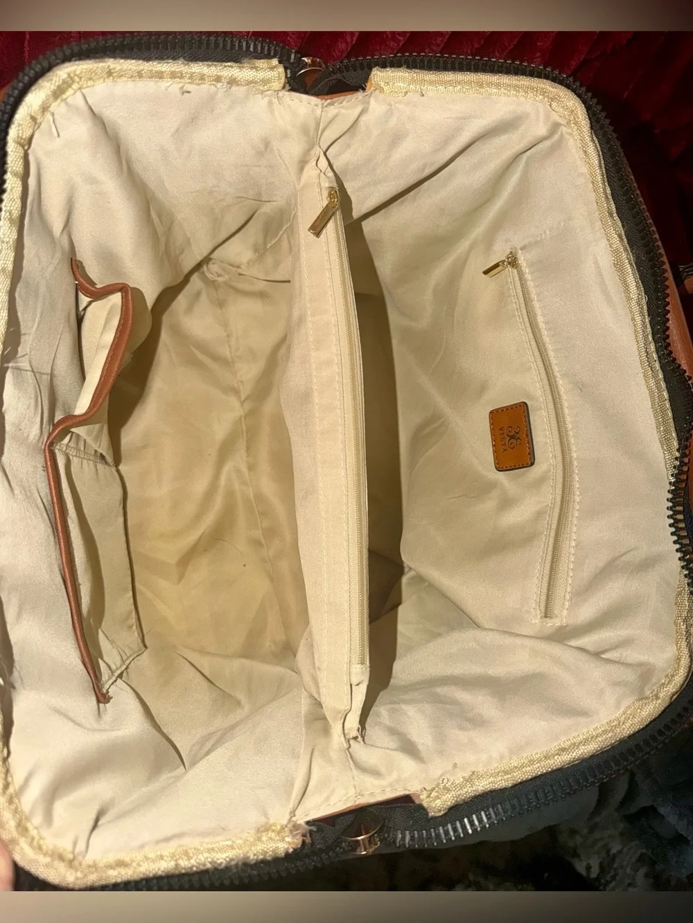 VIETA Woven Satchel Bag in Tan
